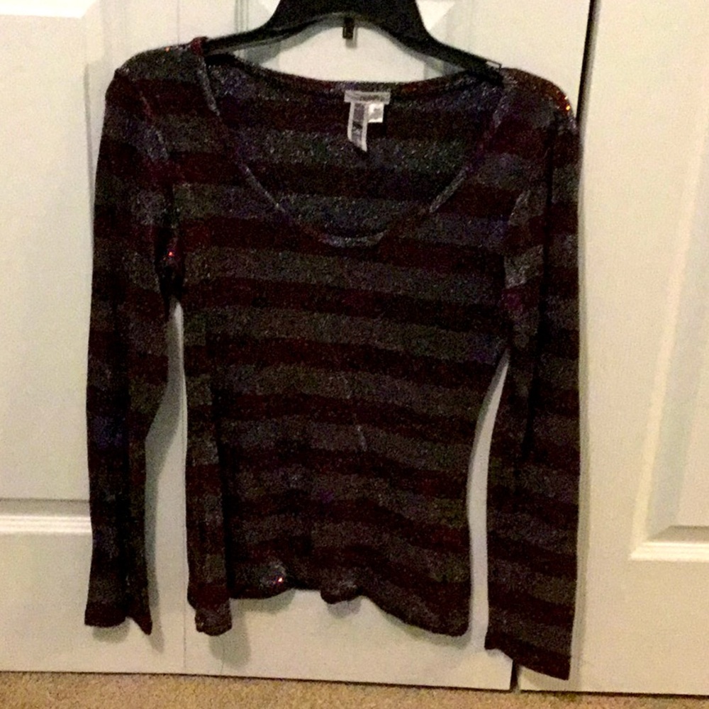 BKE Red/Silver/Black, Long sleeve top size M